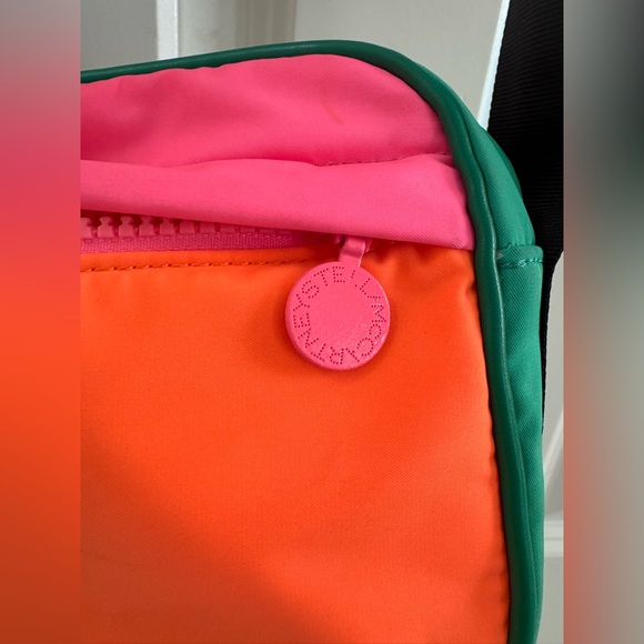 Stella McCartney Kids color block logo strap shoulder bag pink orange neon black - Picture 4 of 10